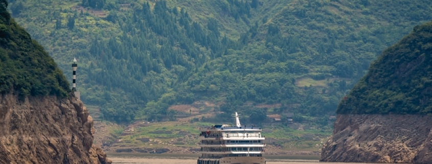 Luxury passenger cruise ship on Yangtze river