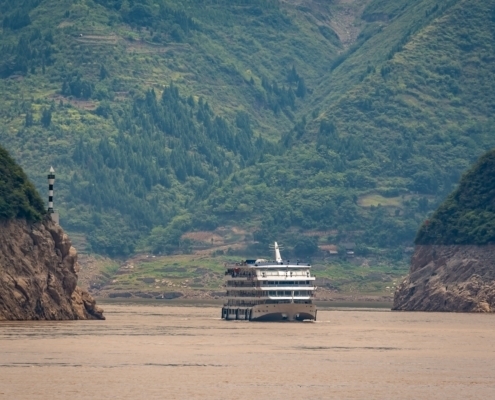 Luxury passenger cruise ship on Yangtze river