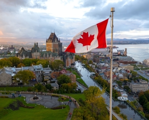 Canadian Flag in Quebec