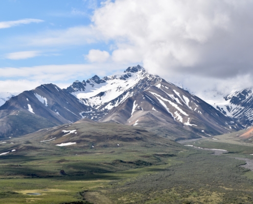 Beautiful Alaska mountain range in Denali National Park and Preserve
